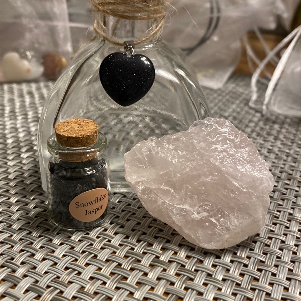 Small vase with crystals